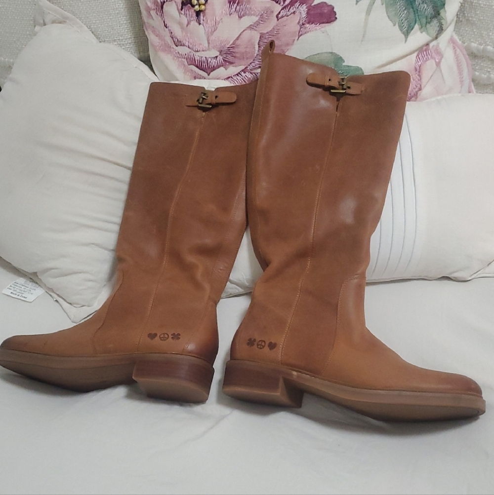 Brown Leather Knee-High Boots